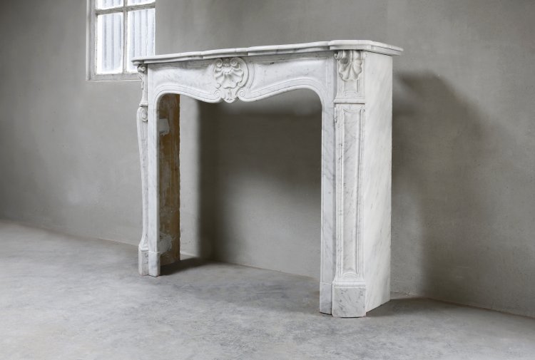 oude franse carrara marmeren mantel