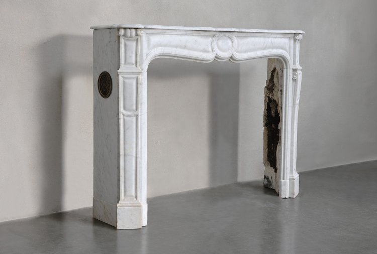 oude franse carrara marmeren mantel